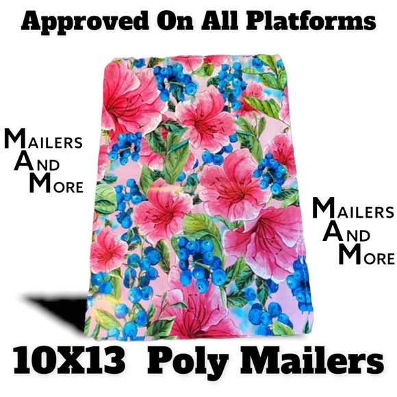 25 10X13 Berry Hibiscus Poly Mailers , Shipping Envelopes PRICE IS FIRM - Picture 3 of 6